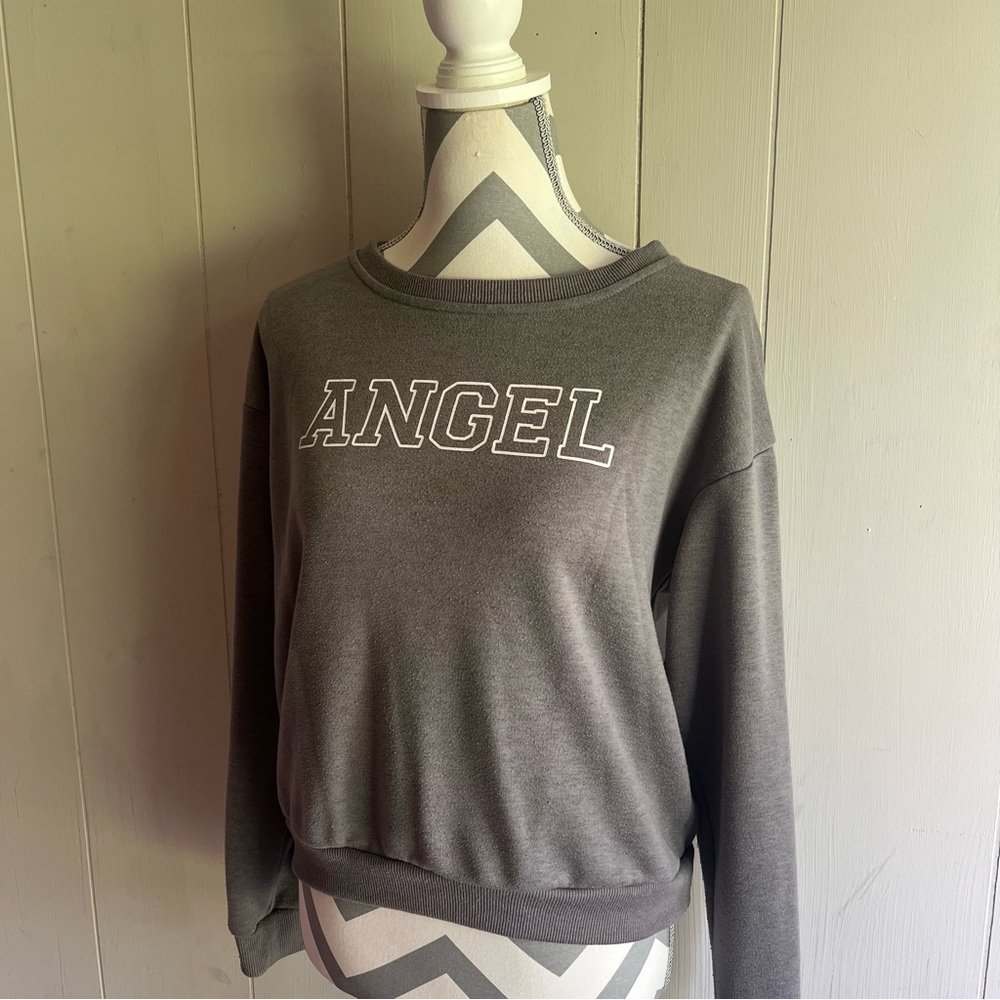 Cropped Gray Angel Sweatshirt